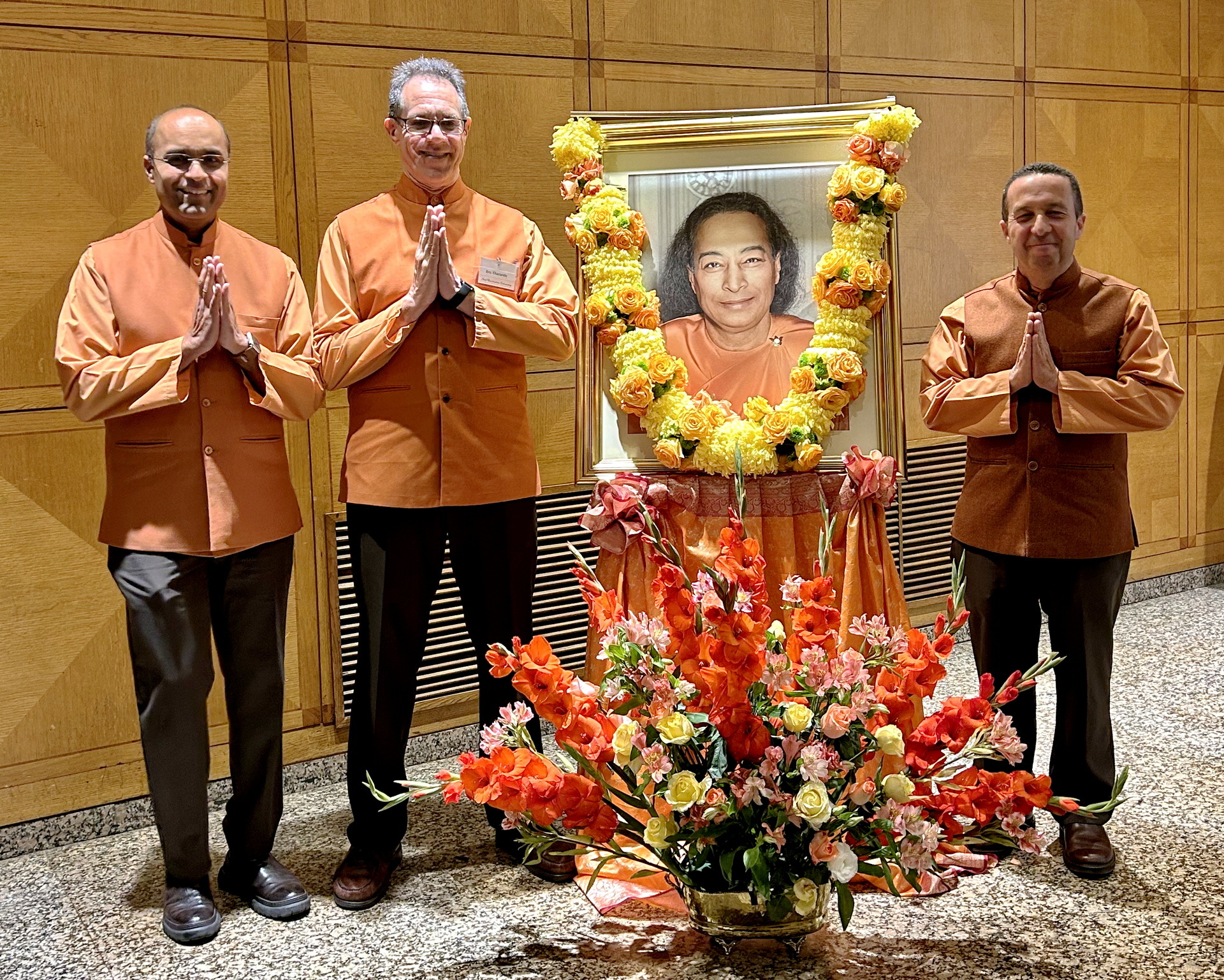 Brother Kamalananda, Brother Ekananda, and Brother Sakhyananda
