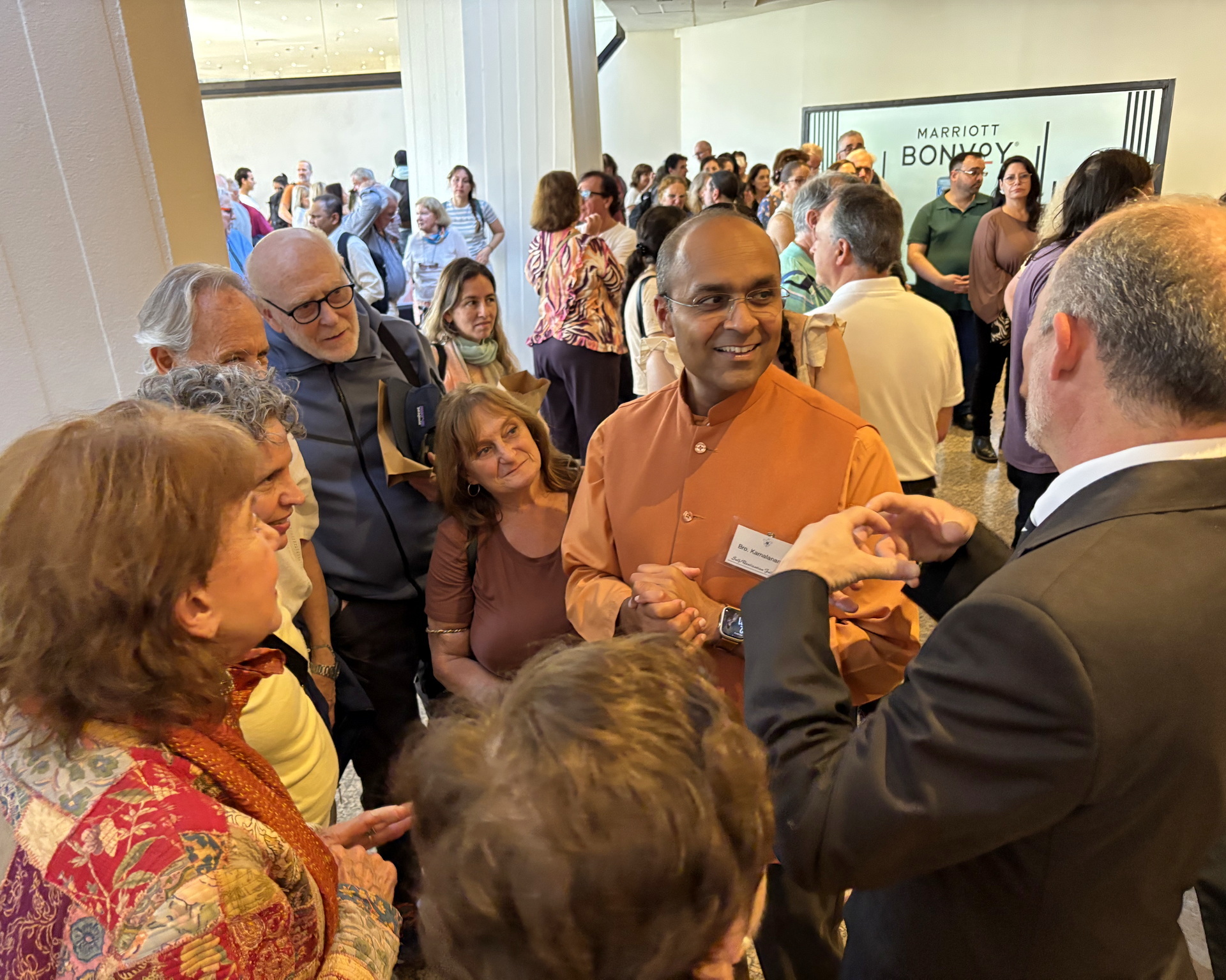 Members are happy to speak with Brother Kamalananda.