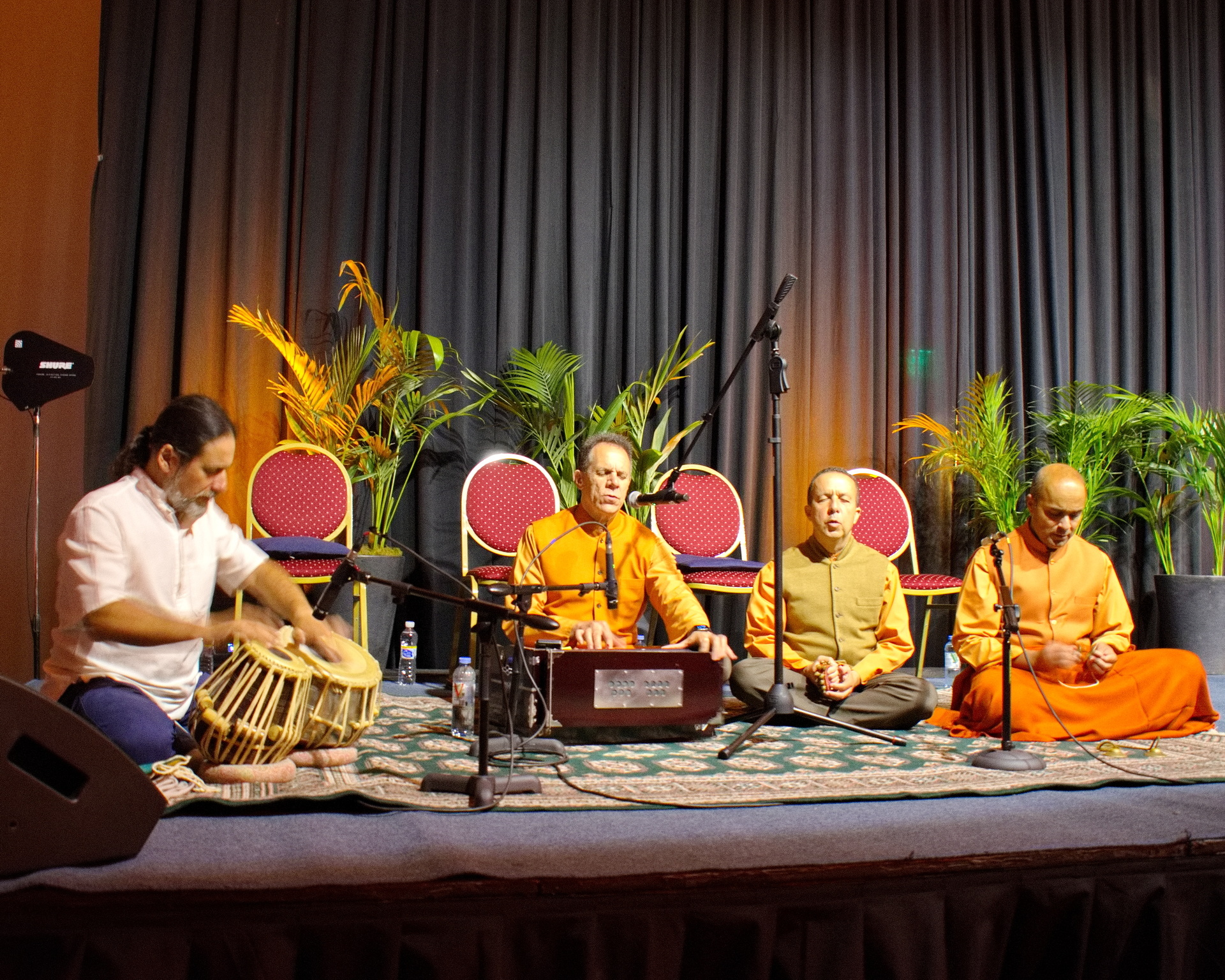 The monks participated in kirtan chanting for the three-hour meditation led by Brother Chidananda.