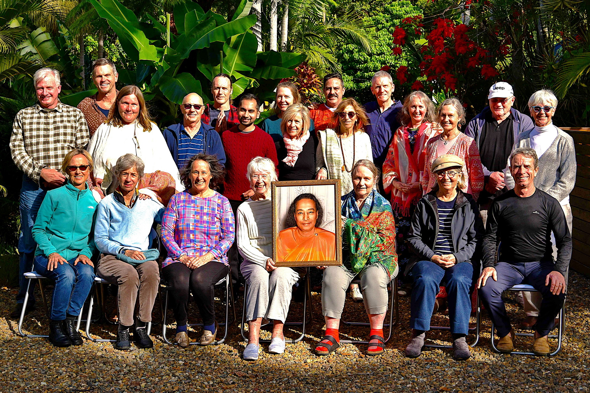 Many other SRF members around the world gathered in groups to participate in Convocation activities —  such as these members in Australia's Sunshine Coast —  making this a truly world event.