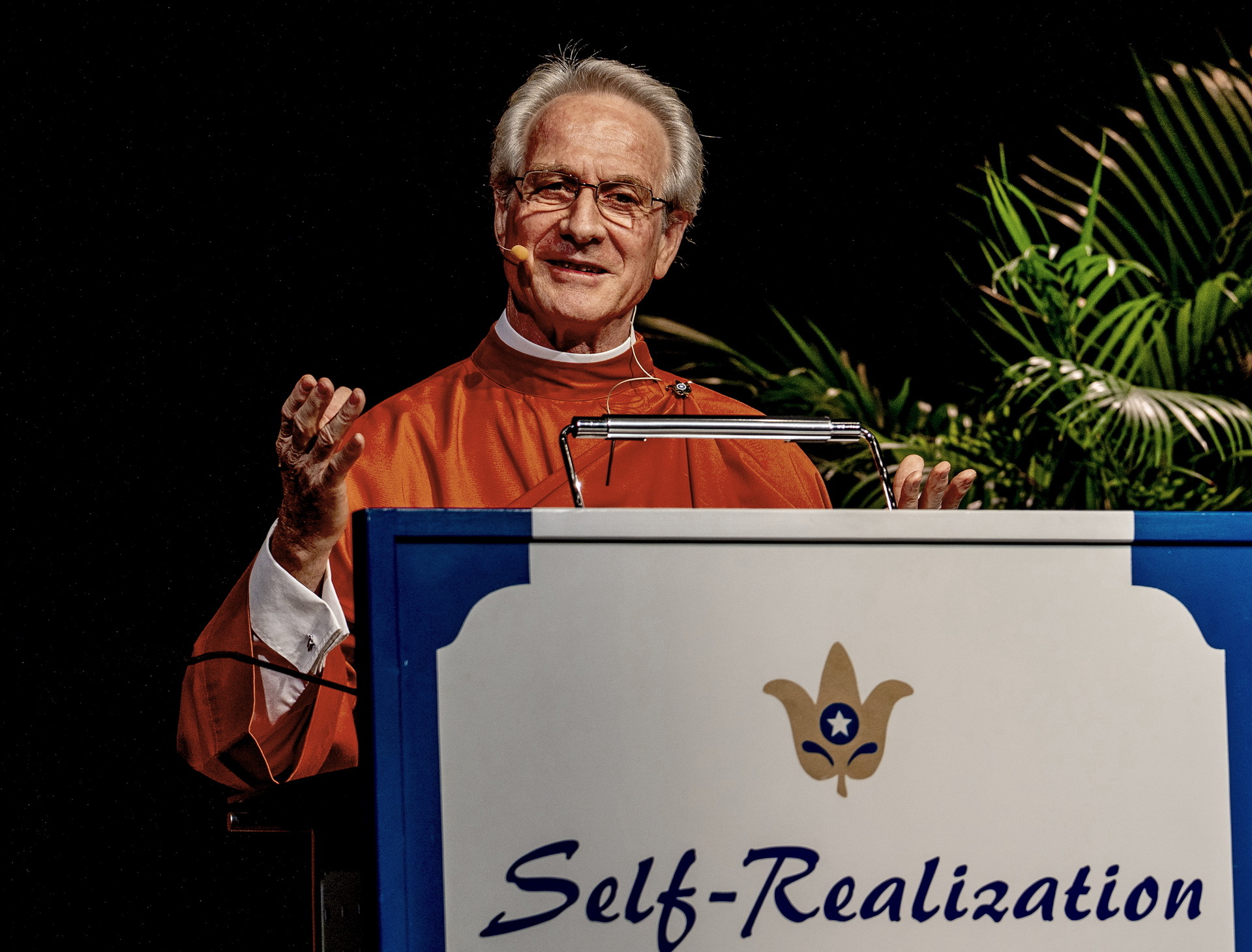 Brother Nikhilananda's lecture was on how every person can find true happiness – the joy of the soul – through yoga meditation.