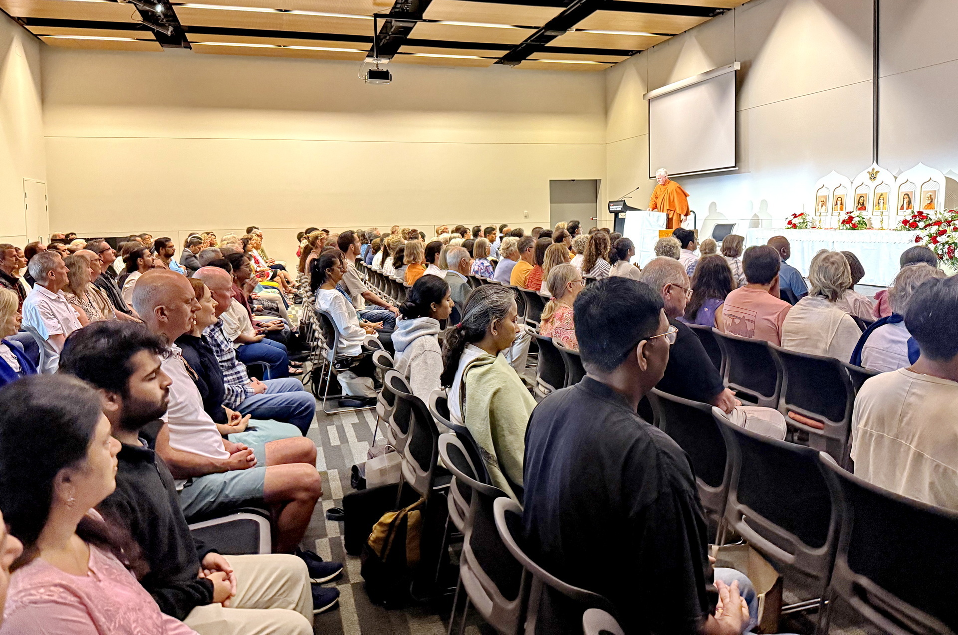 During the weekend events, Brother Kartikananda gave classes....