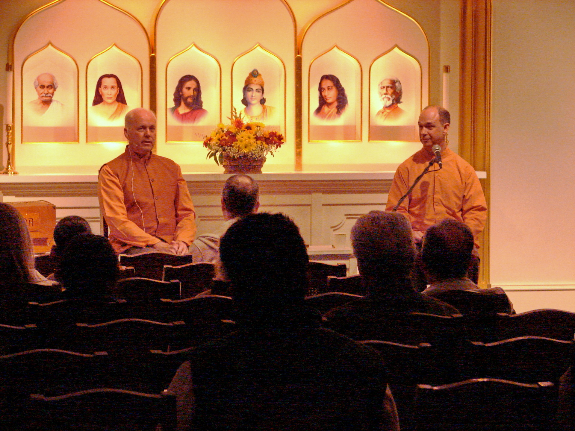 Brother Ritananda and Brother Bhimananda conduct a joint satsanga.