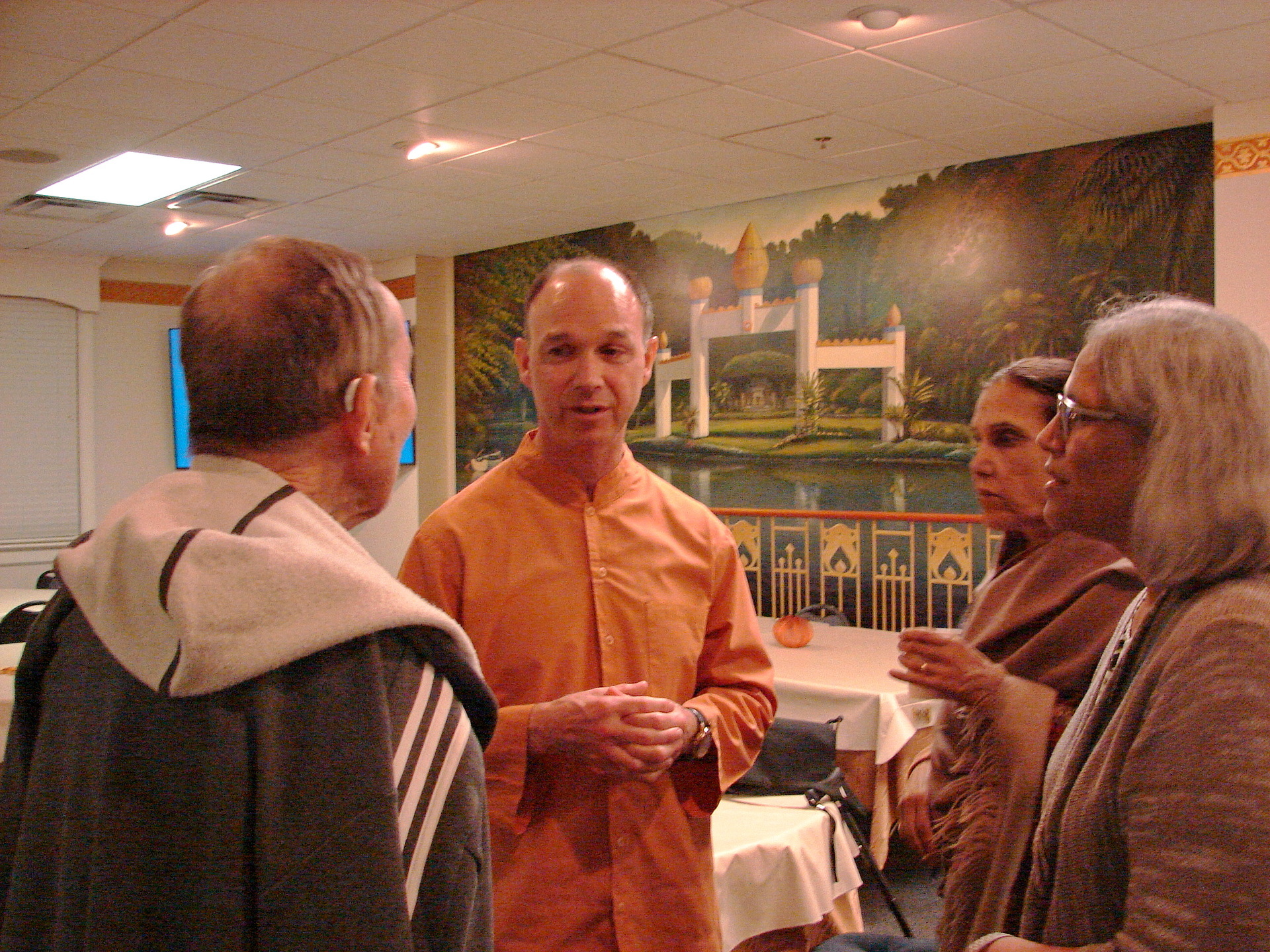 At the SRF Atlanta Center, Brother Bhimananda speaks to devotees.