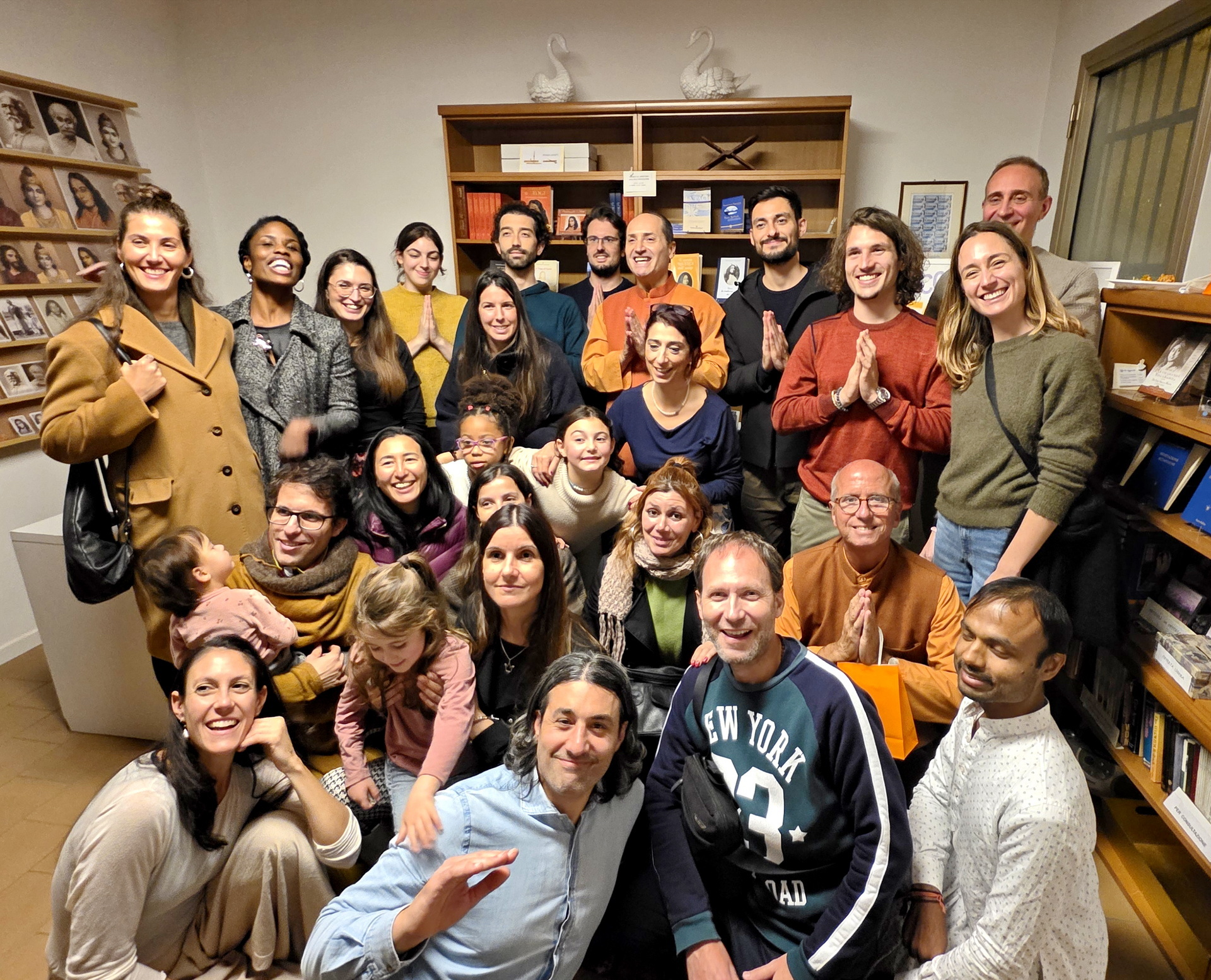 In Padova, Brother Tyagananda and Brother Vidyananda met with a gathering of SRF young adults.
