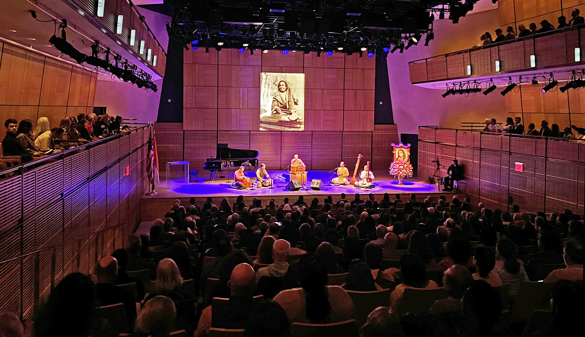 Filling Carnegie Hall's Zankel Hall to capacity, the audience enthusiastically joined the kirtan chanting.