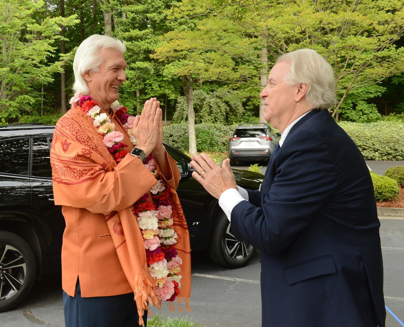 On May 2, Brother Chidananda is welcomed to the SRF Atlanta Center...