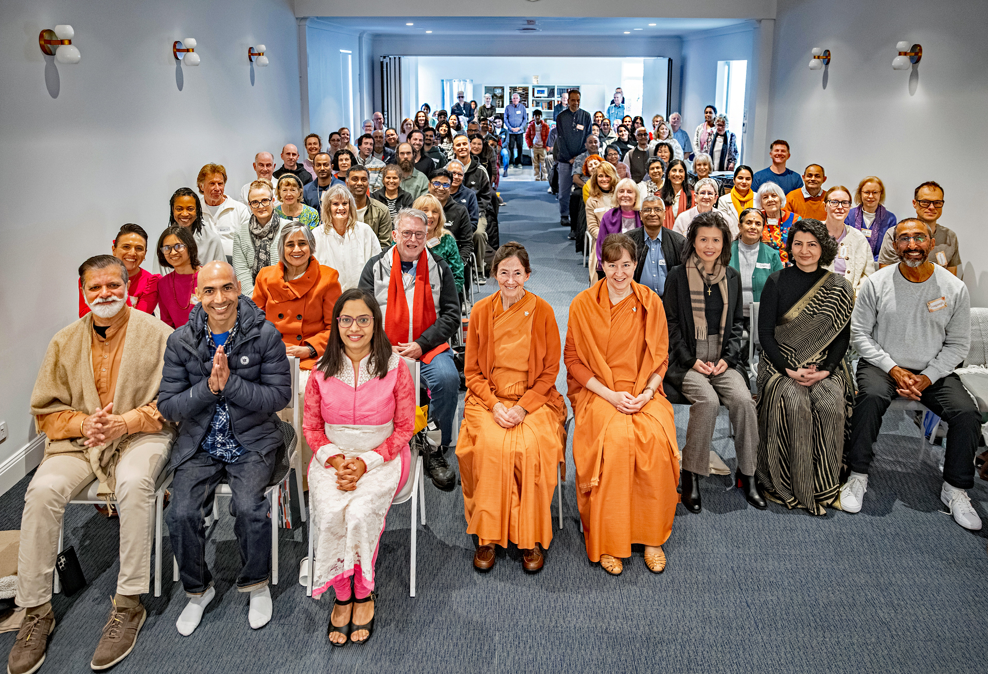 SRF members at the Sydney Center, Australia, were joined by Sister  Ranjana and Sister Chetana.