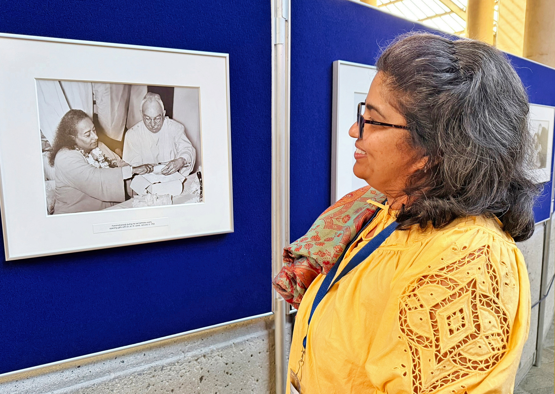 A display of historic photographs of Paramahansa Yogananda are available for viewing throughout the week.