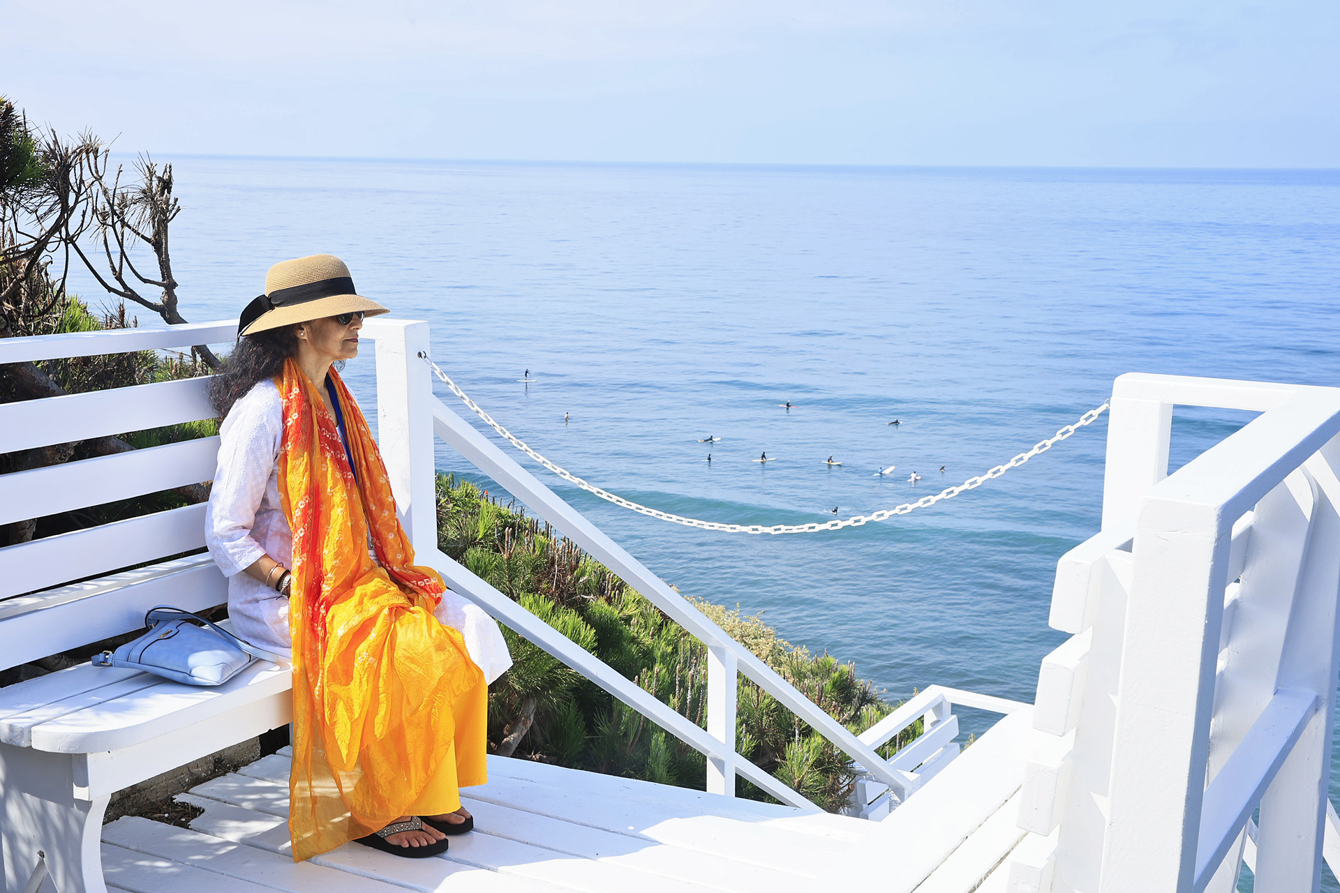 The gardens provide dramatic views of the Pacific ocean.