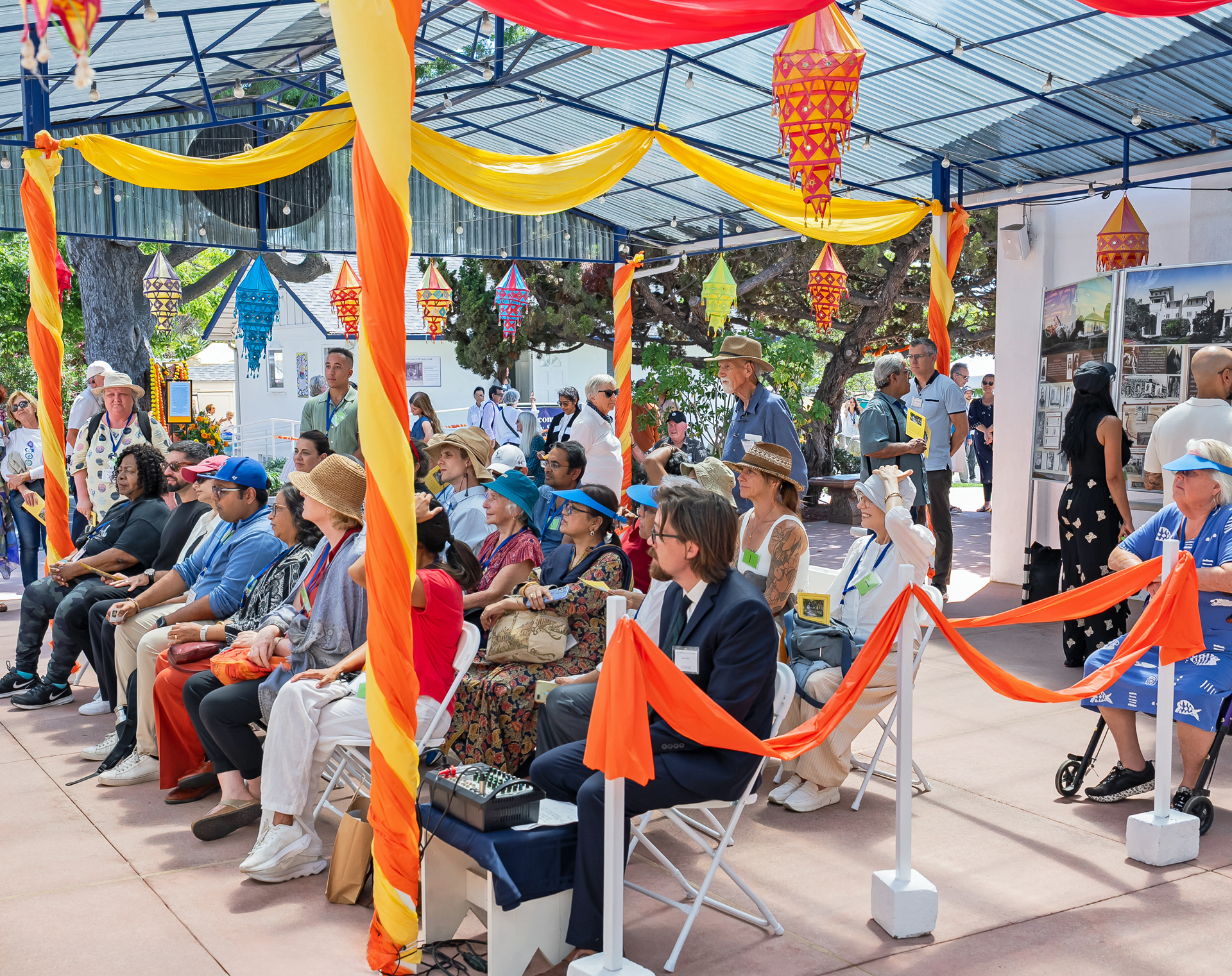 Devotees from around the world gather in meditation.
