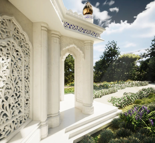 Garden Shrine Portico Side View