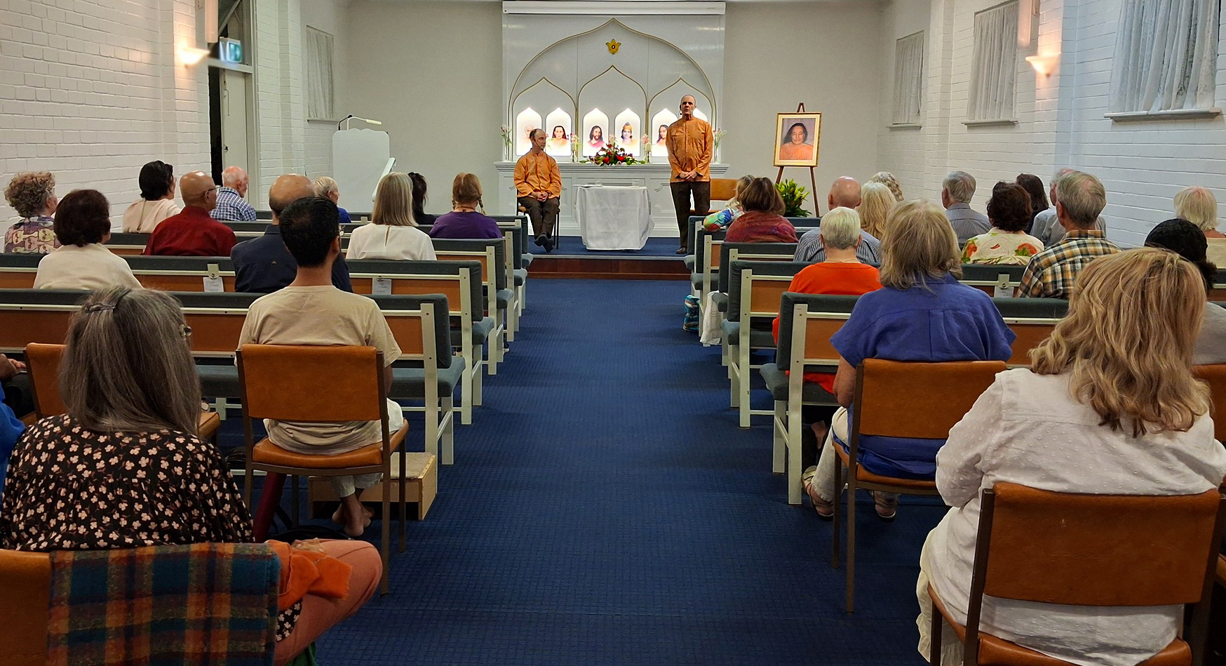 ...where Brother Bhimananda and Brother Devananda answered spiritual questions in a joint satsanga.