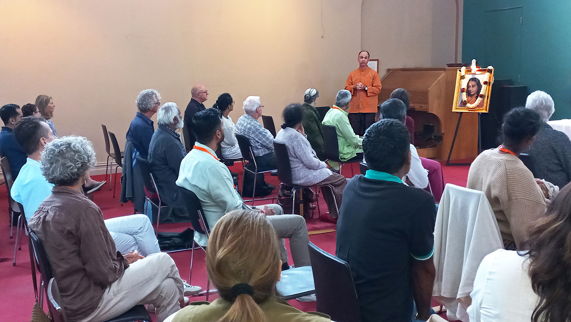 Brother Bhimananda gives an inspiring class....
