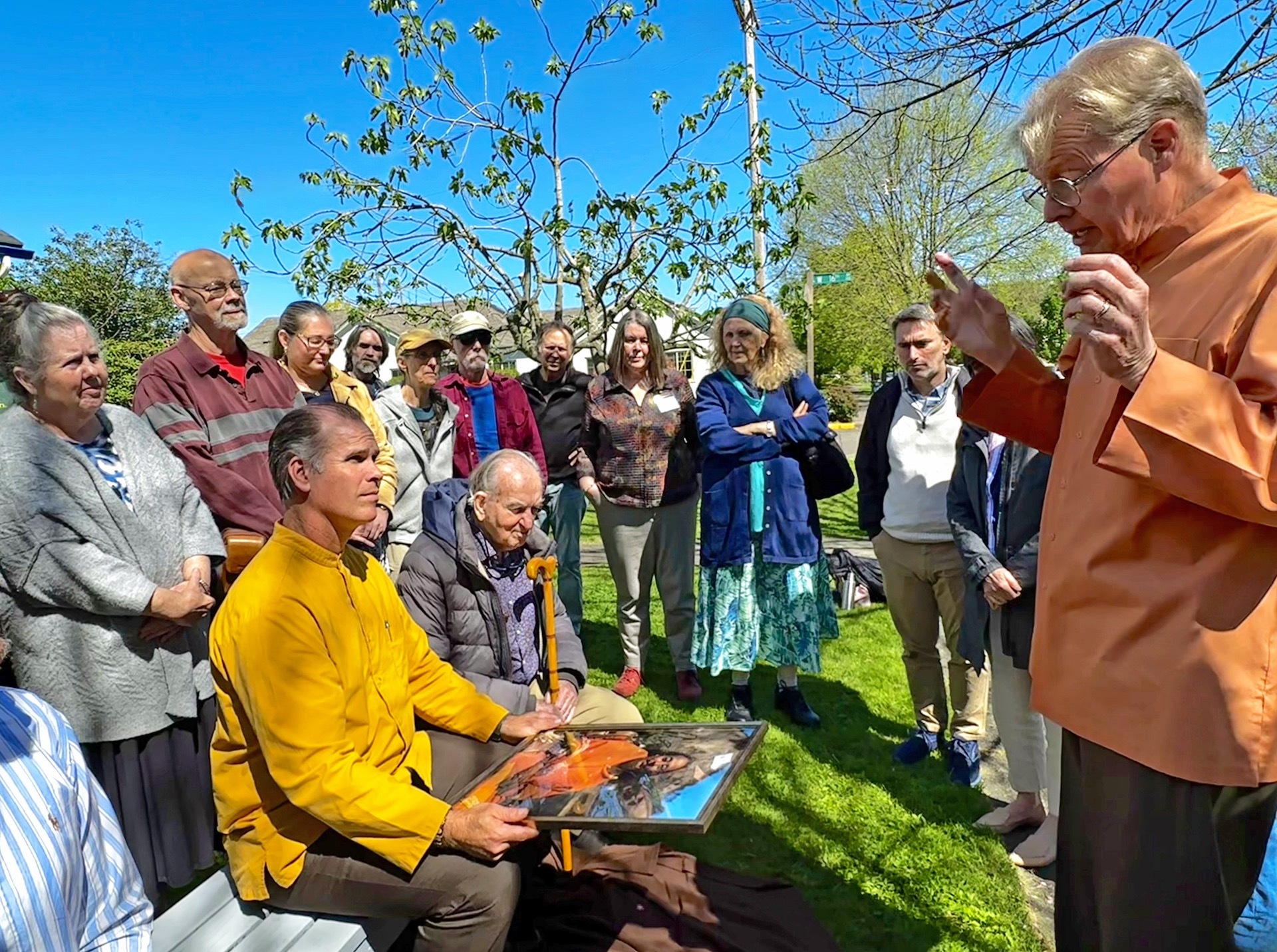 ...and also in an informal gathering outside the chapel.