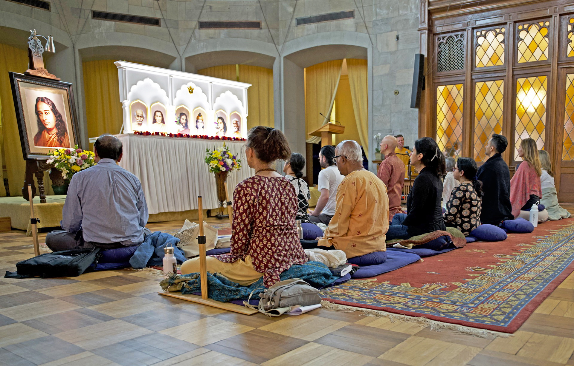...before a group meditation.