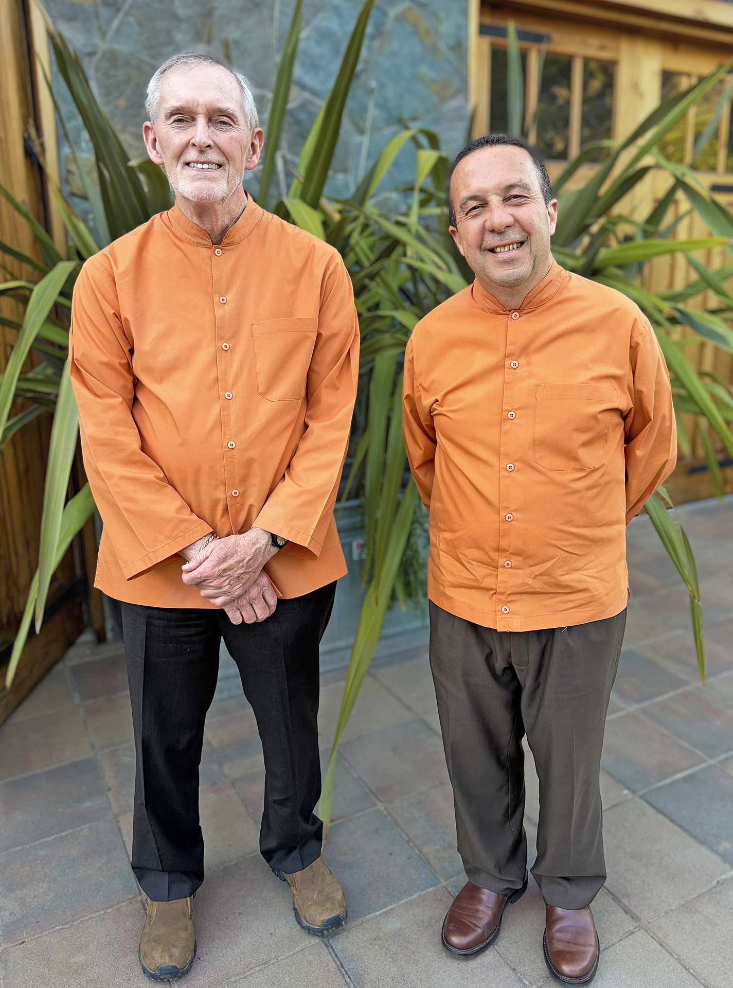 Brother Naradananda and Brother Sakhyananda in Santa Rosa.