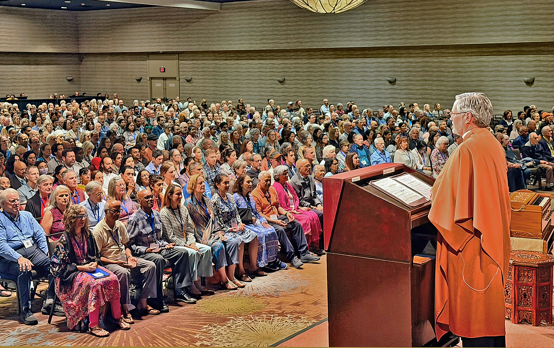 Devotees attending In-Person opening class of Convocation in Los Angeles.