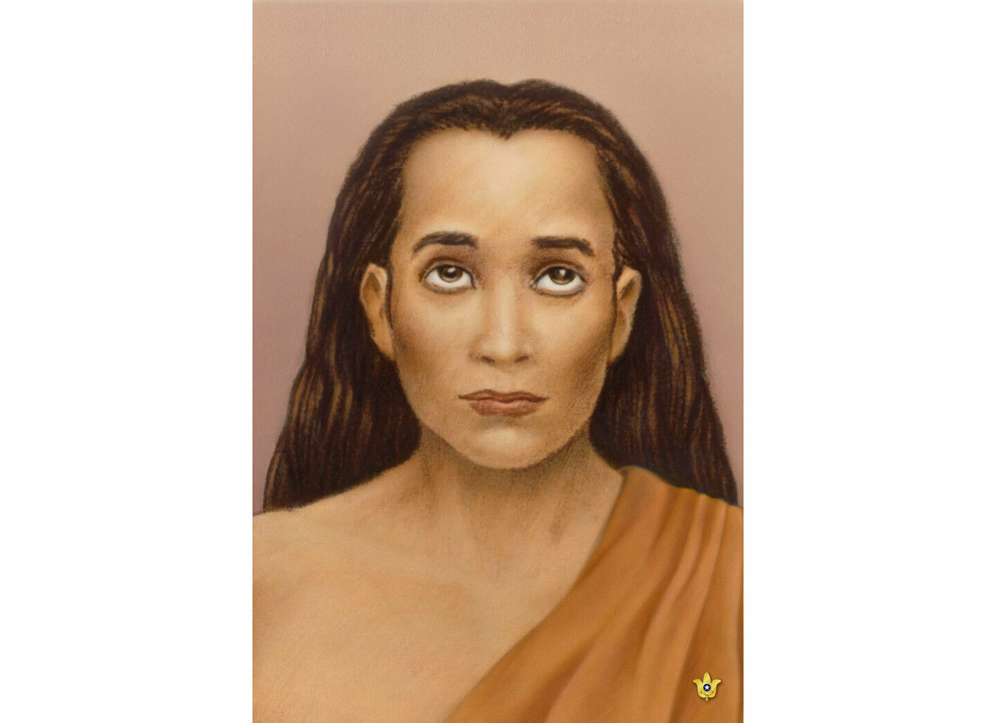mahavatar babaji 4x3 white background gold lotus