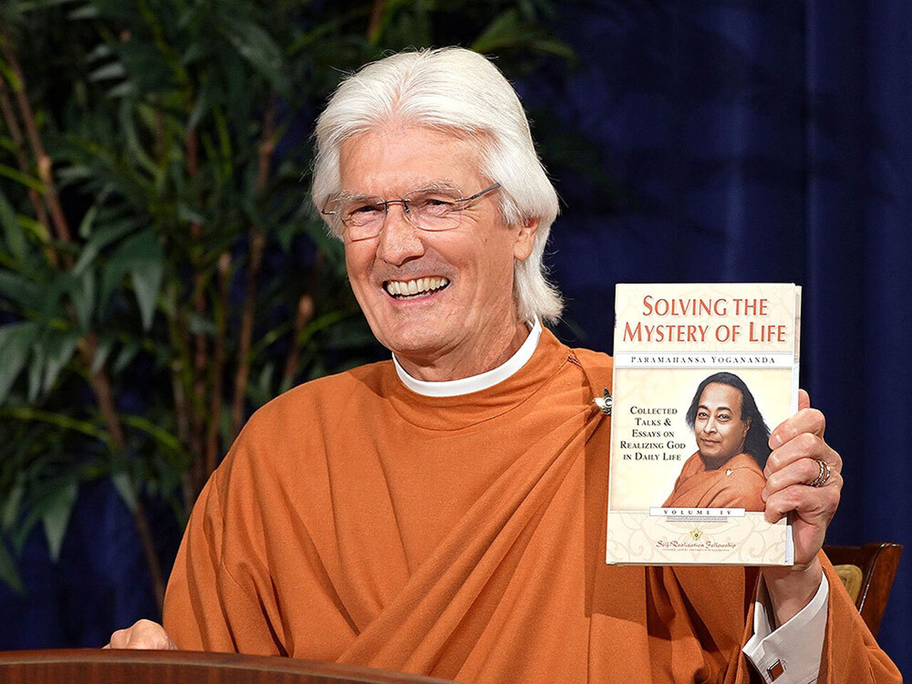 Brother Chidananda with SML Book for 2026 Feb Gratitude Letter