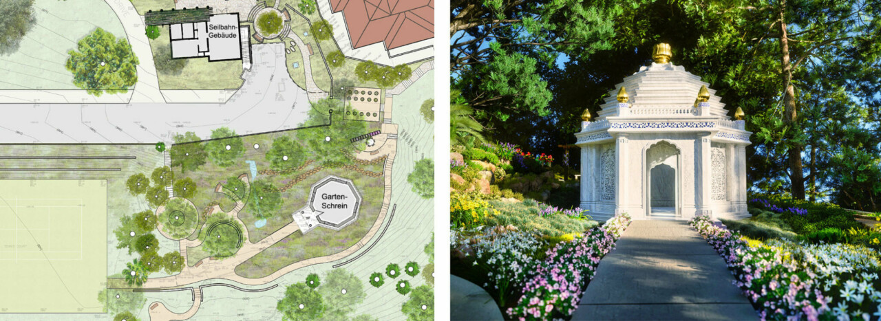 Garden Shrine floor plan and Shrine West side combined German