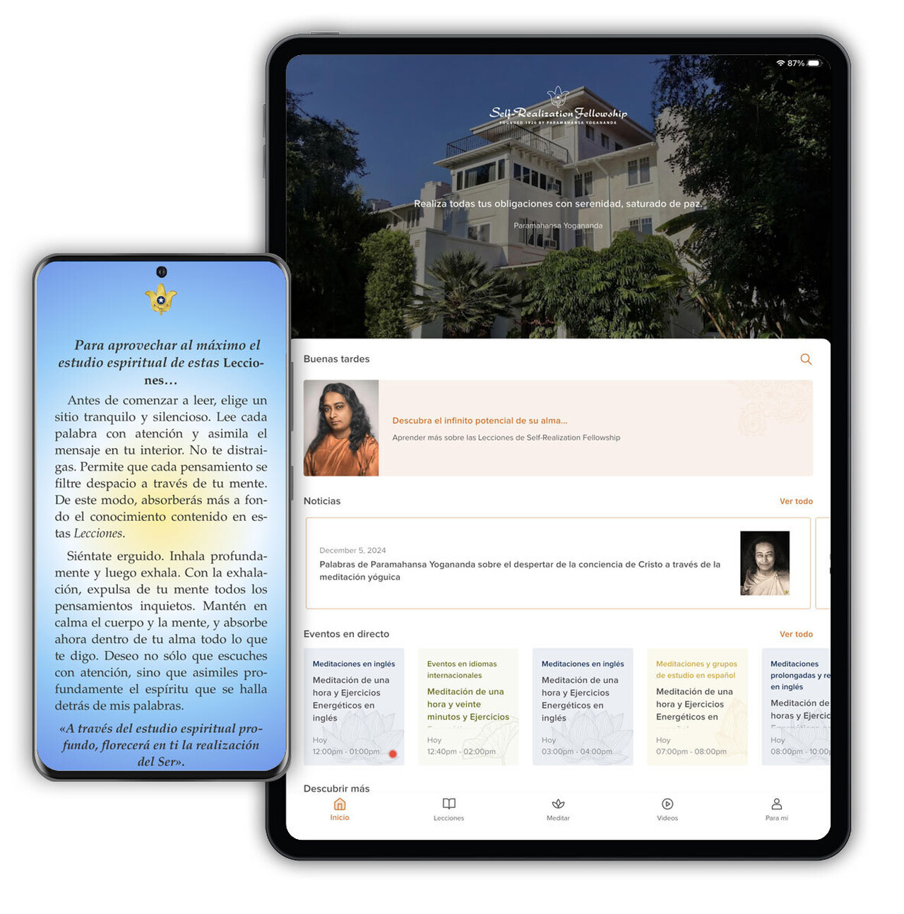 SRF App Cell and Tablet English and Spanish