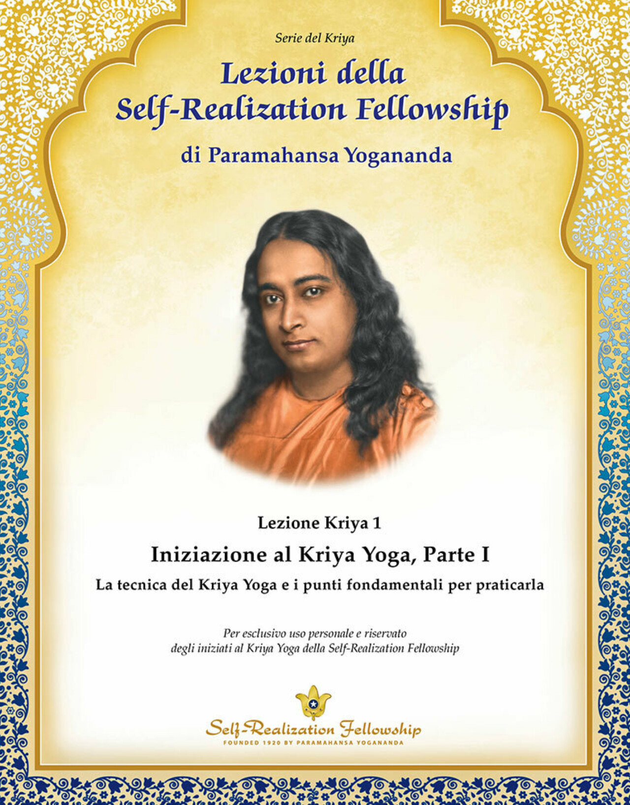 SRF Kriya Yoga Initiation Part 1 Italian cover image 1000px tall