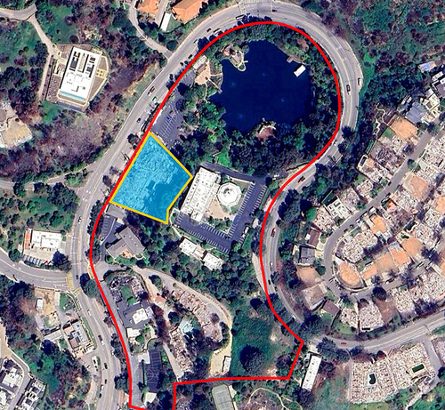 Lake Shrine 75th Anniversary aerial shot square